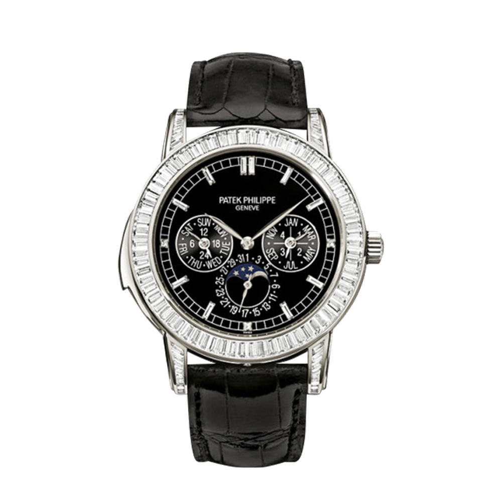 Patek Philippe Minute Repeater Perpetual Calendar 5073P Black Black Dial Straps
