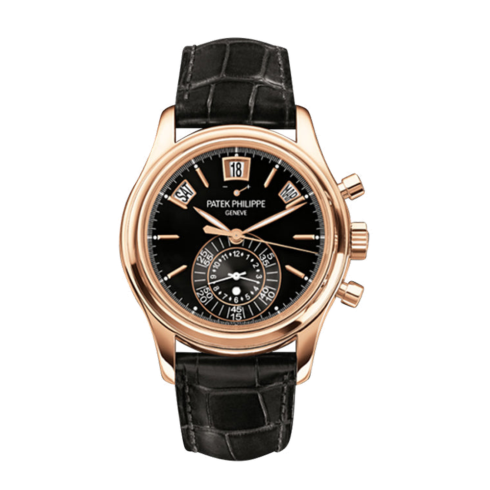 Patek Philippe Annual Calendar Chronograph 5960 Rose Gold / Black Black Dial Straps