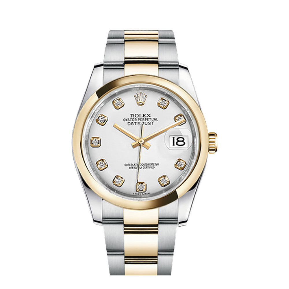 Rolex Datejust 36 Rolesor Yellow Domed / Oyster / White Diamond