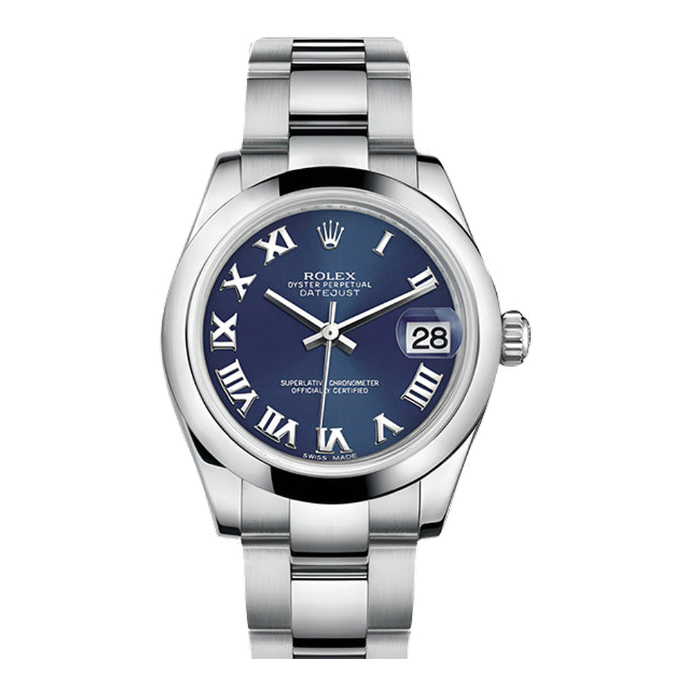 Rolex Datejust 31 Stainless Steel Domed / Oyster / Blue Roman