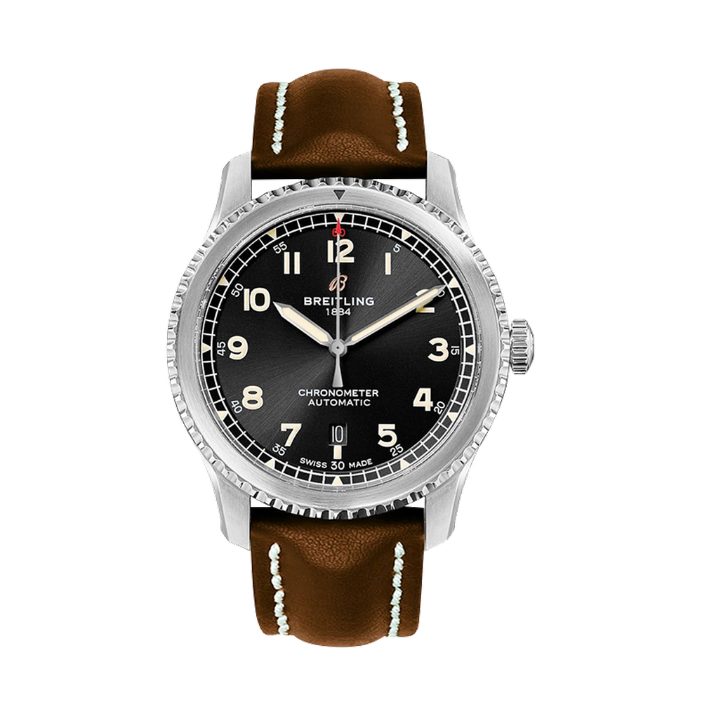 Breitling Automatic 41 Stainless Steel / Black / Calf / Pin