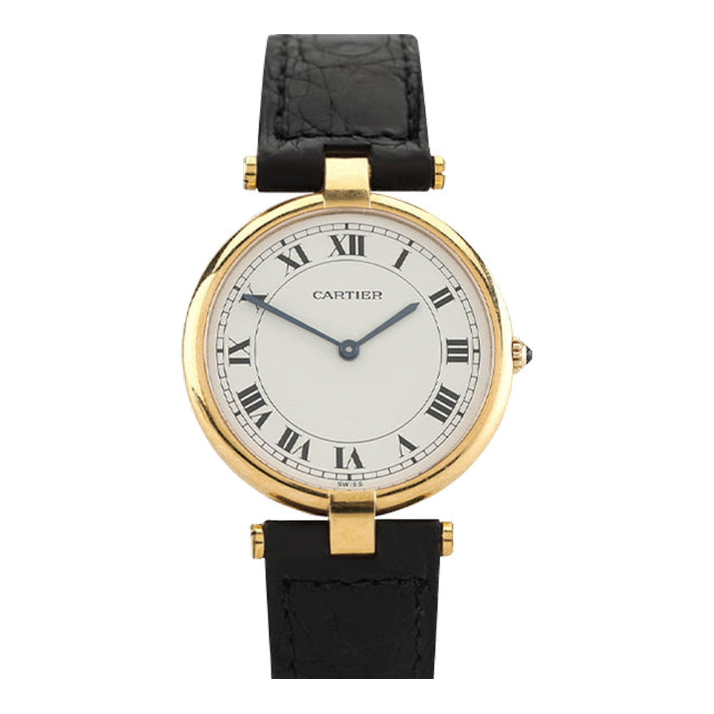Cartier White Dial K18YG 750 Yellow Gold