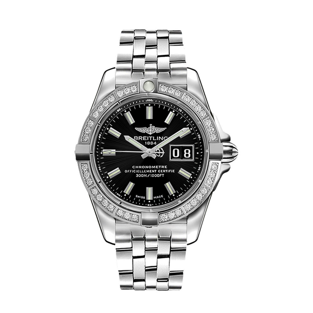 Breitling Stainless Steel / Diamond / Onyx Black Black Dial Straps