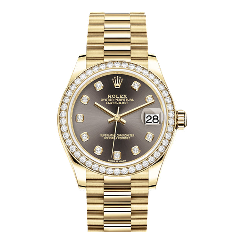 Rolex Datejust 31 Yellow Gold / Diamond / Grey - Diamond / President