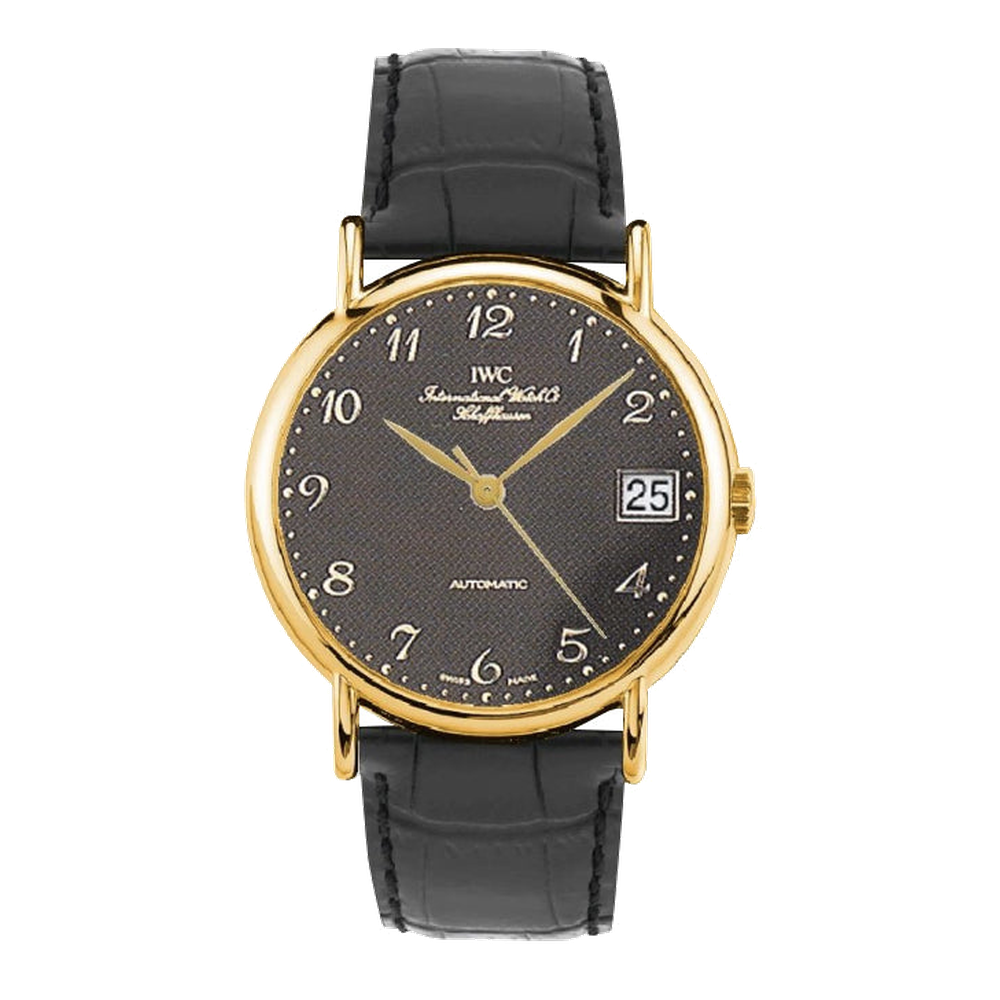 IWC Portofino Automatic Yellow Gold / Black - Breguet / Strap Black Dial Straps