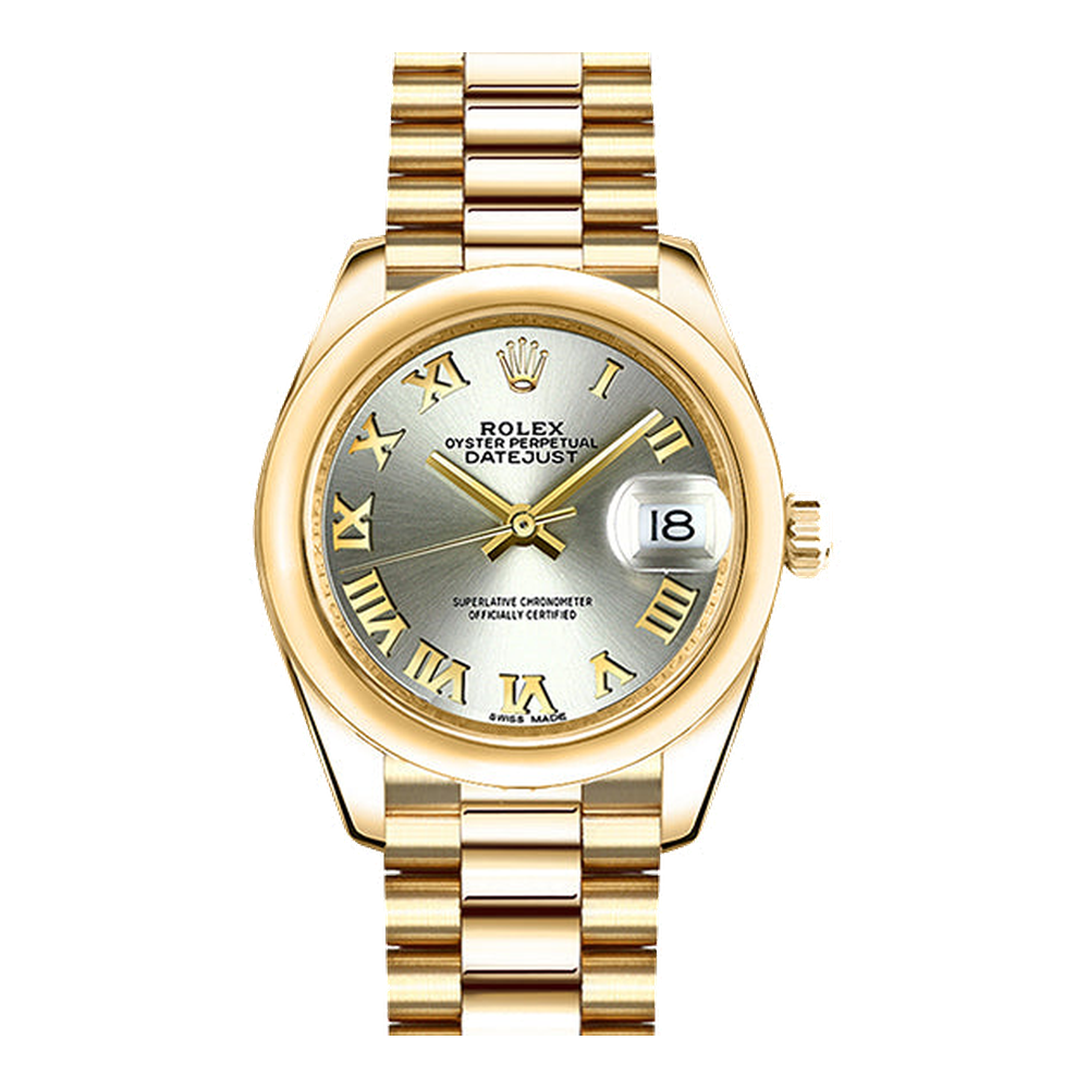 Rolex Datejust 31 Yellow Gold Domed / President / Steel Roman