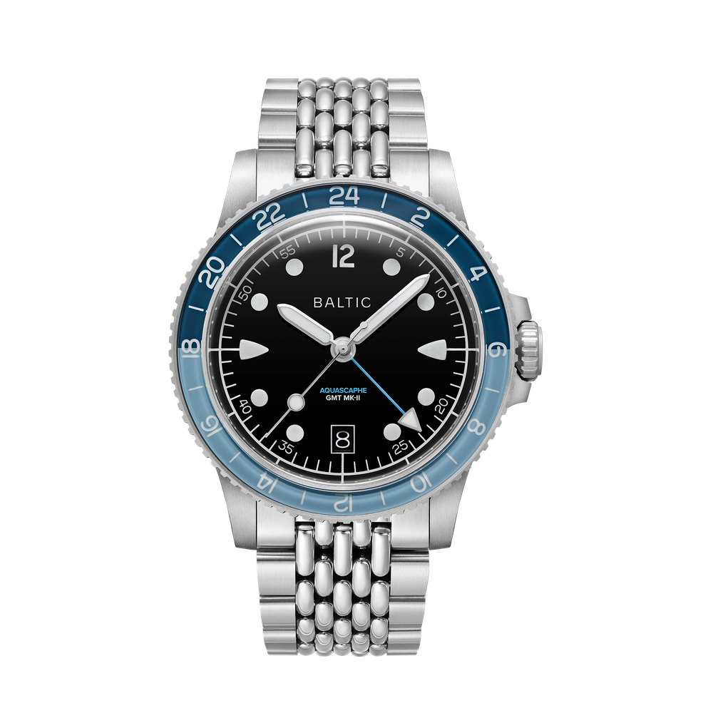 Baltic Aquascaphe GMT MK-II Blue Black Dial Straps