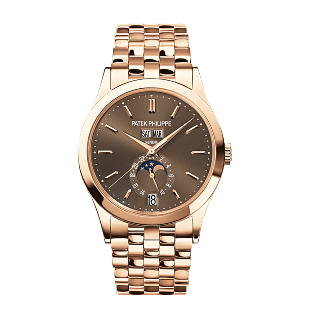 Patek Philippe Annual Calendar 5396 Rose Gold Brown Bracelet Brown Dial Straps
