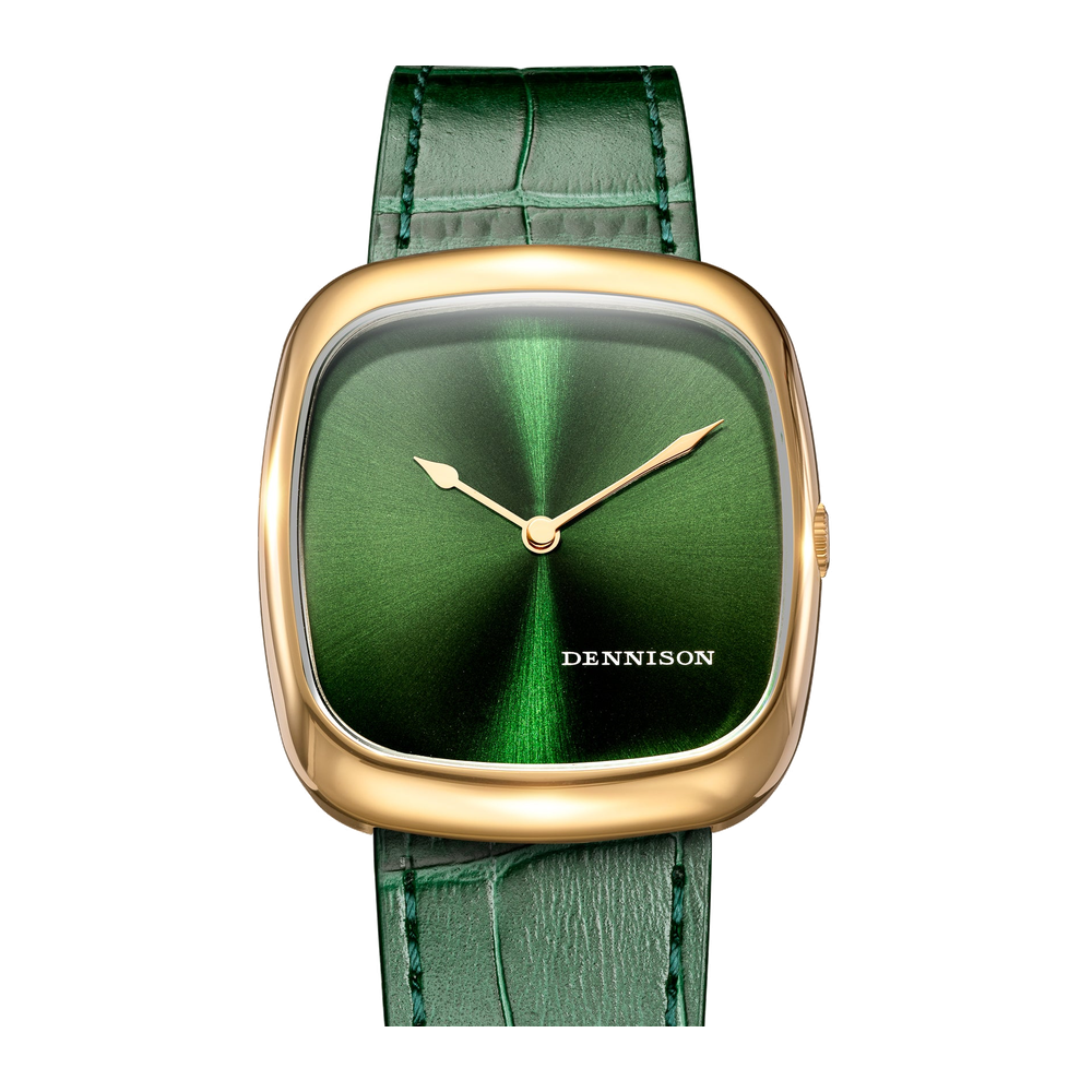 Dennison Sunray Green In Gold Green Dial Straps