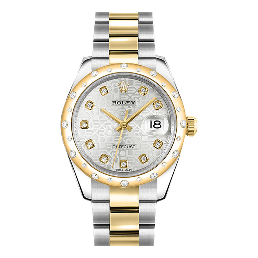 Rolex Datejust 31 Rolesor Yellow Domed Diamond / Jubilee / Silver Computer