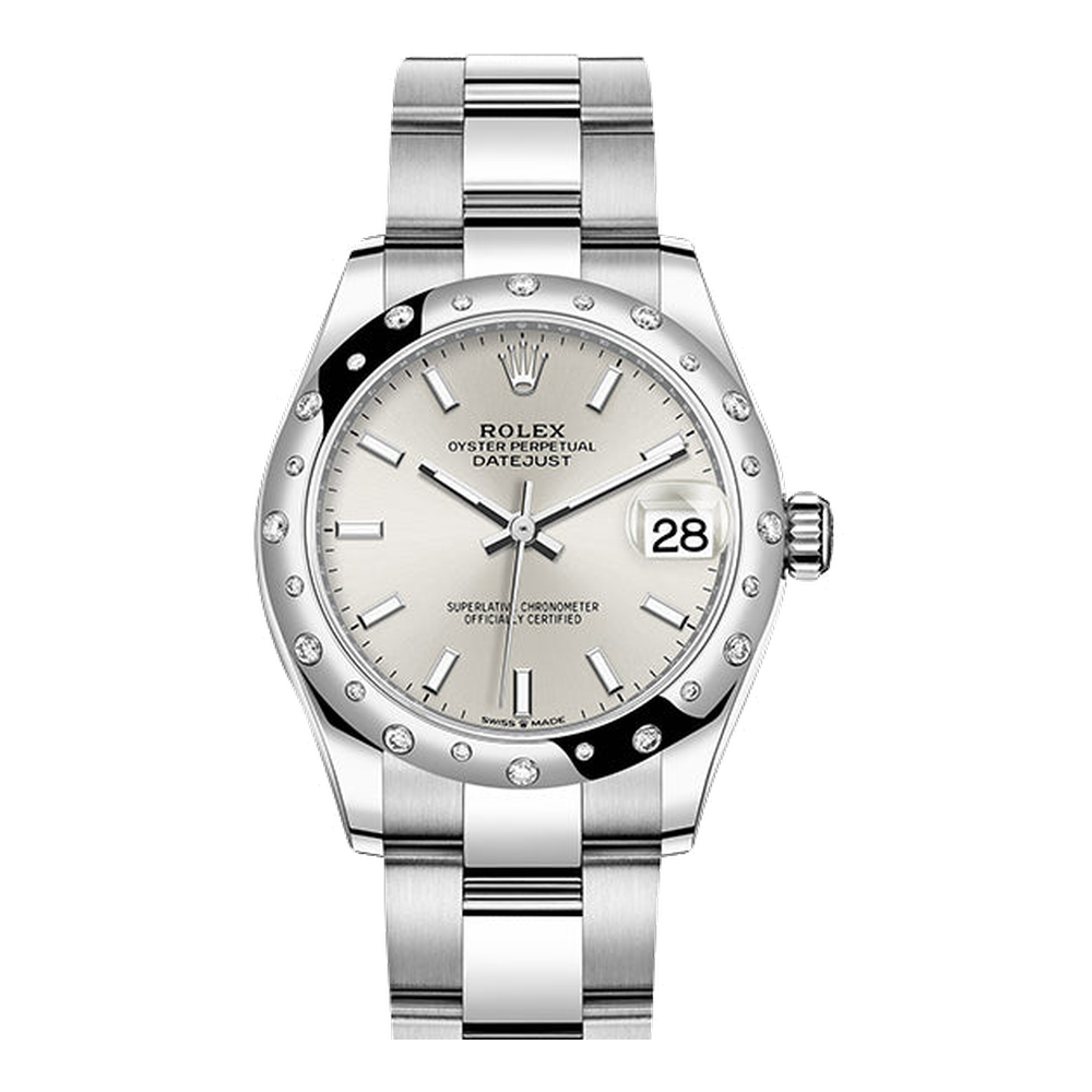 Rolex Datejust 31 Stainless Steel Domed Diamond / Oyster / Silver