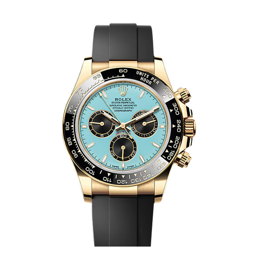 Rolex Cosmograph Daytona Yellow Gold - Cerachrom / Turquoise / Oysterflex Blue/Navy Dial Straps