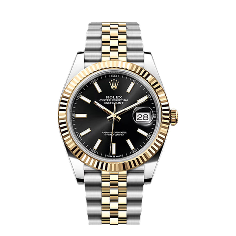 Rolex Datejust 41 Rolesor Yellow Fluted / Jubilee / Black