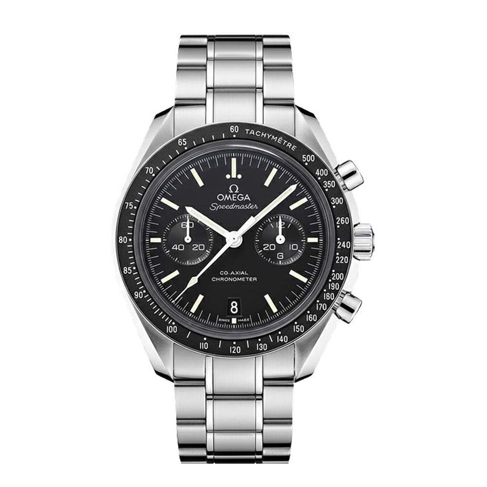 Omega Two Counters Black Dial Straps