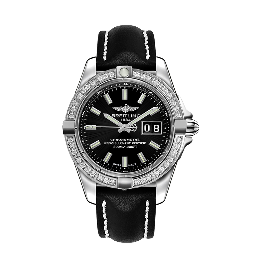 Breitling Stainless Steel / Diamond / Onyx Black Black Dial Straps