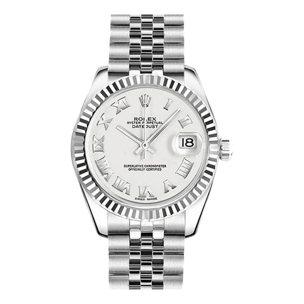 Rolex Datejust 31 Stainless Steel Fluted / Jubilee / White - Roman