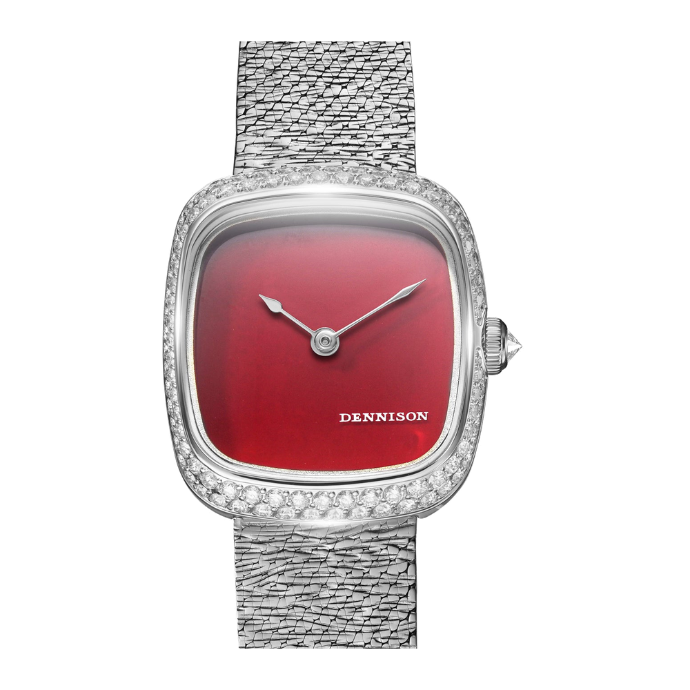 Dennison Mini Red Jasper Diamonds Red Dial Straps