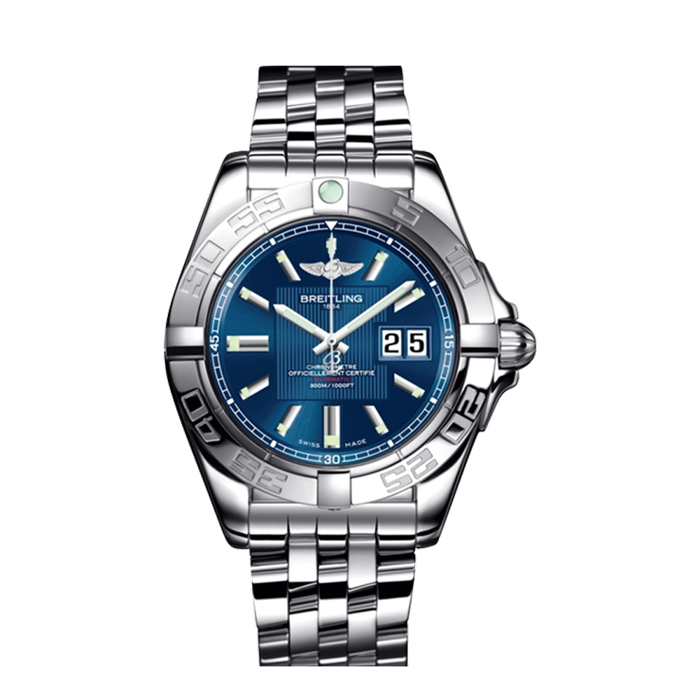 Breitling Stainless Steel / Metallica Blue Blue/Navy Dial Straps