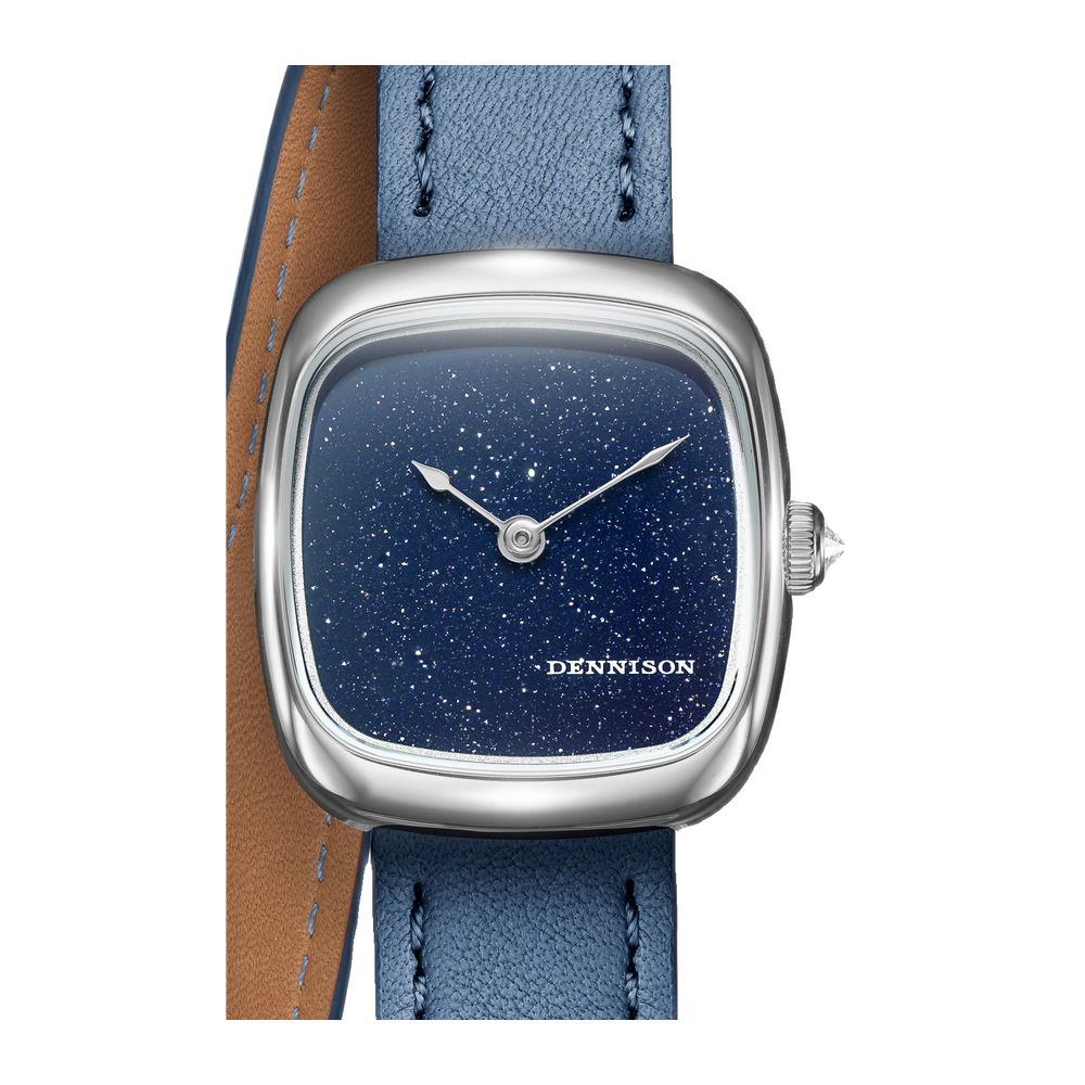 Dennison Mini Aventurine In Steel Blue/Navy Dial Straps