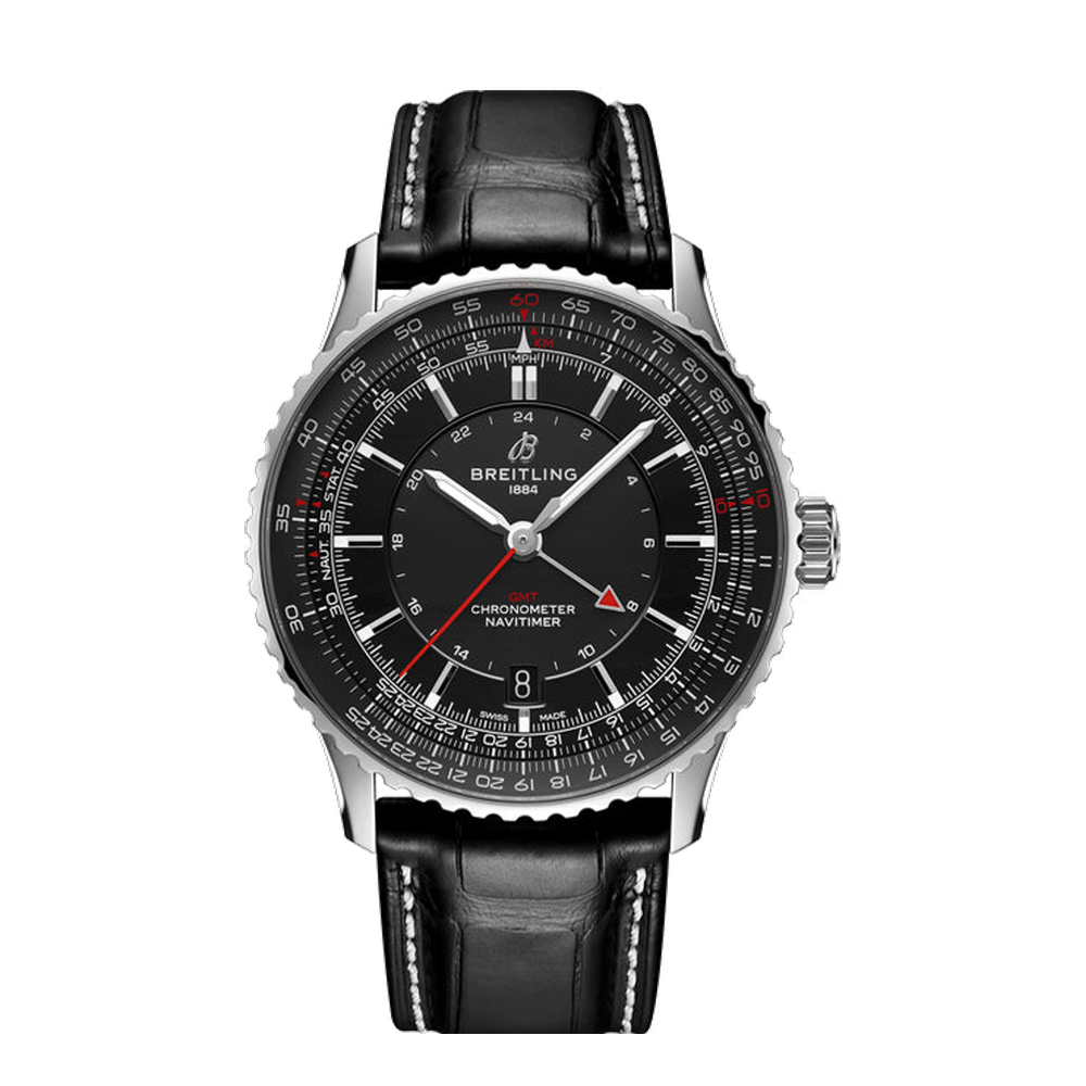 Breitling Navitimer Automatic GMT 41 Black Dial Straps