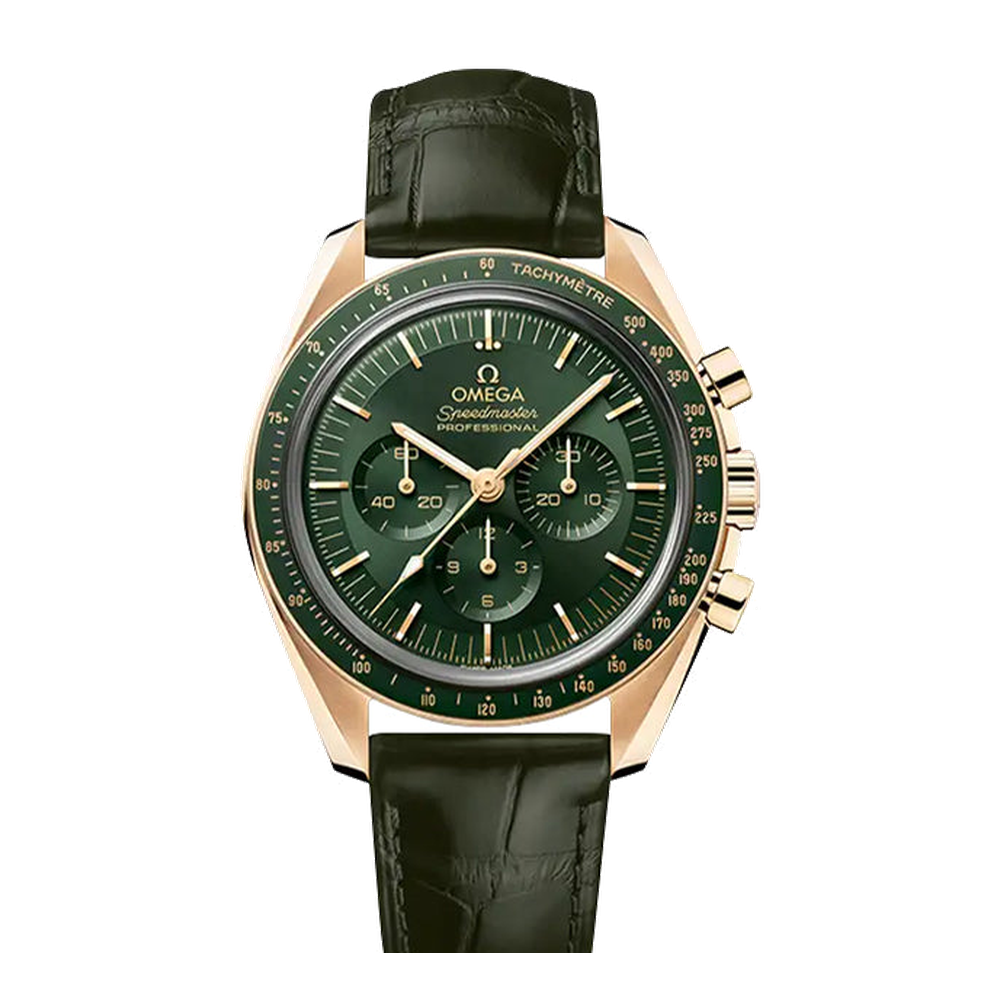 Omega Speedmaster Professional Moonwatch 3861 Moonshine Gold / Green