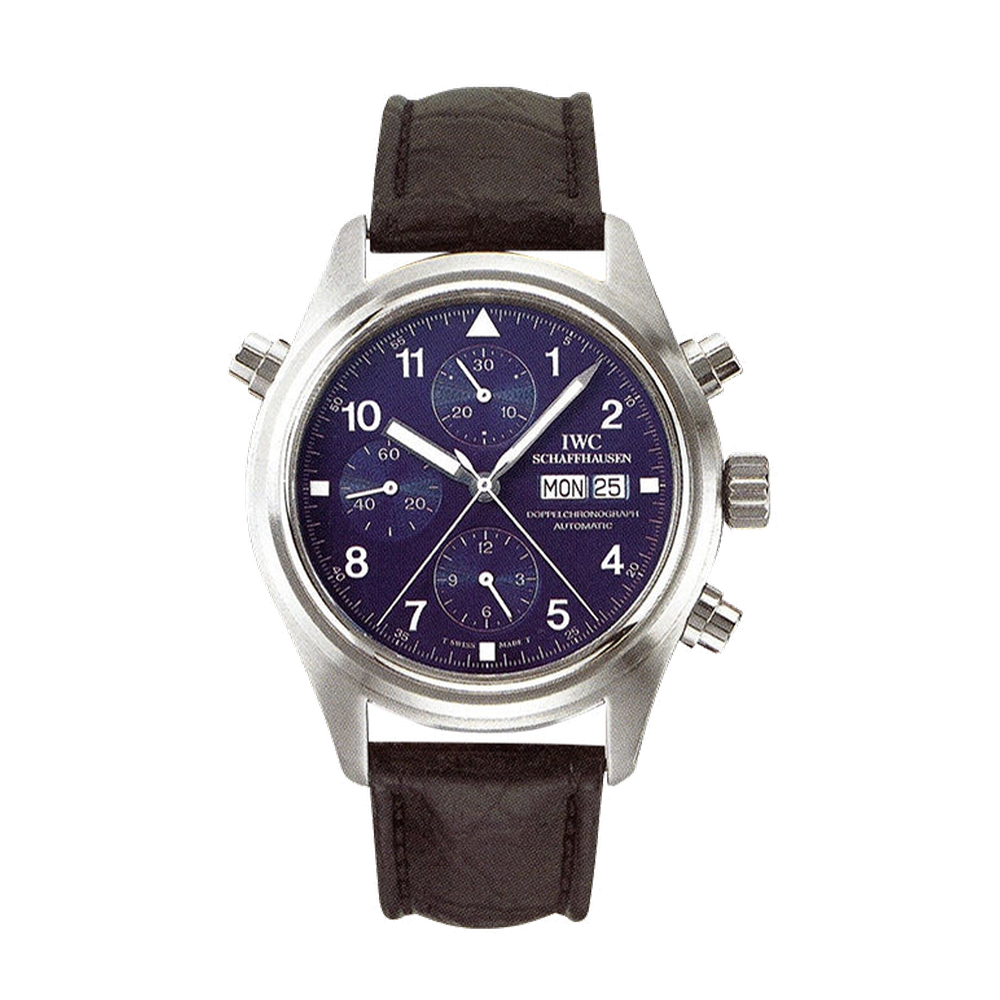 IWC Pilot's Watch Doppelchronograph Platinum / Blue / German