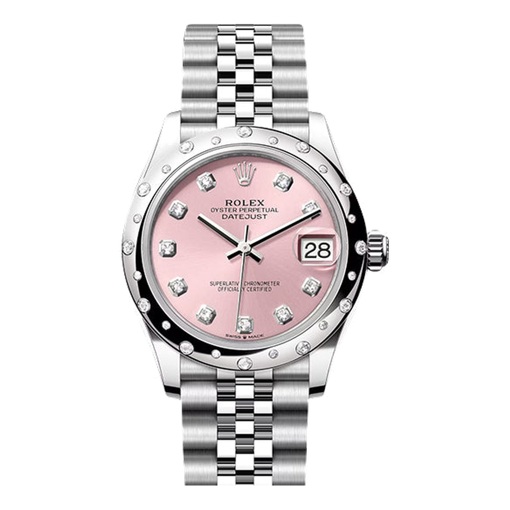Rolex Datejust 31 Stainless Steel Domed Diamond / Jubilee / Pink - Diamond