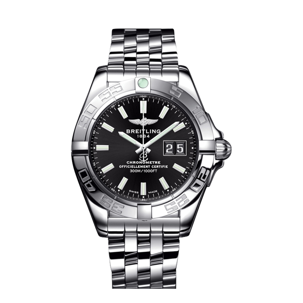 Breitling Stainless Steel / Onyx Black Black Dial Straps