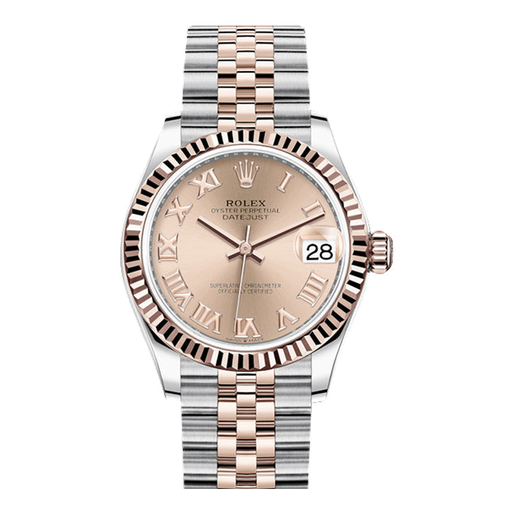 Rolex Datejust 31 Stainless Steel/ Rose Gold / Fluted / Rose - Roman / Jubilee