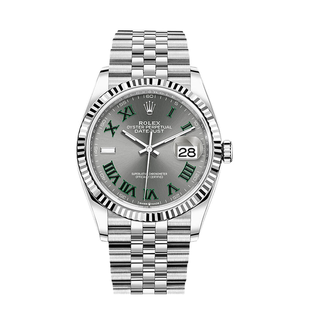 Rolex Datejust 36 Stainless Steel / Fluted / Slate - Roman / Jubilee
