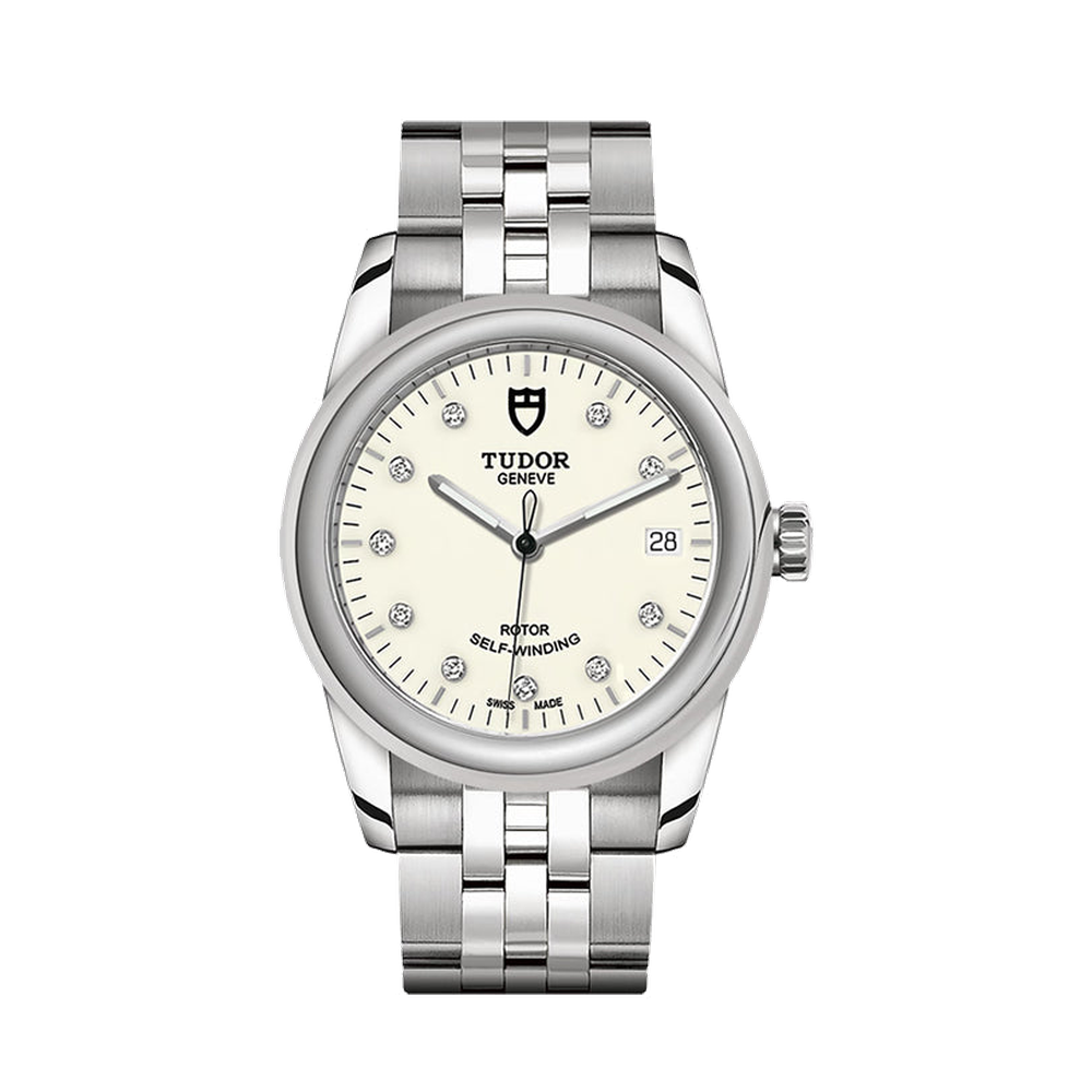 Tudor Glamour Date White Dial Straps