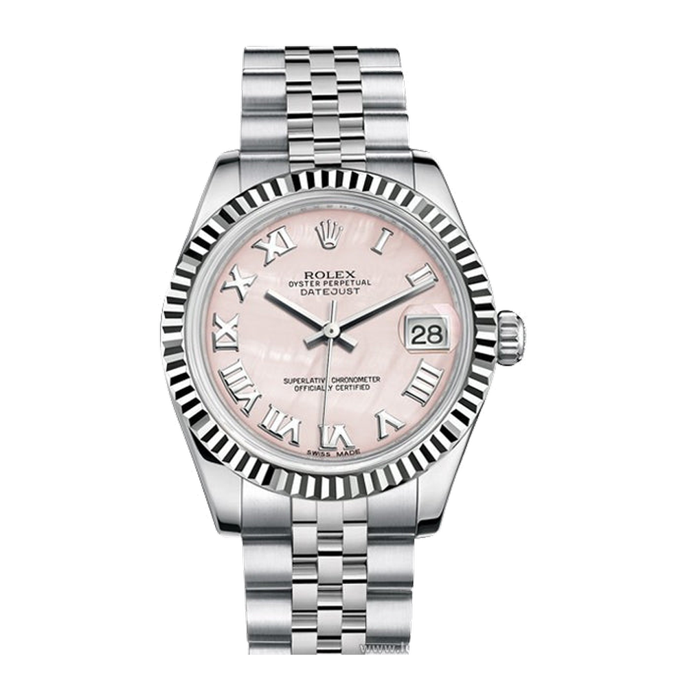 Rolex Datejust 31 Stainless Steel Fluted / Jubilee / Pink MOP Roman