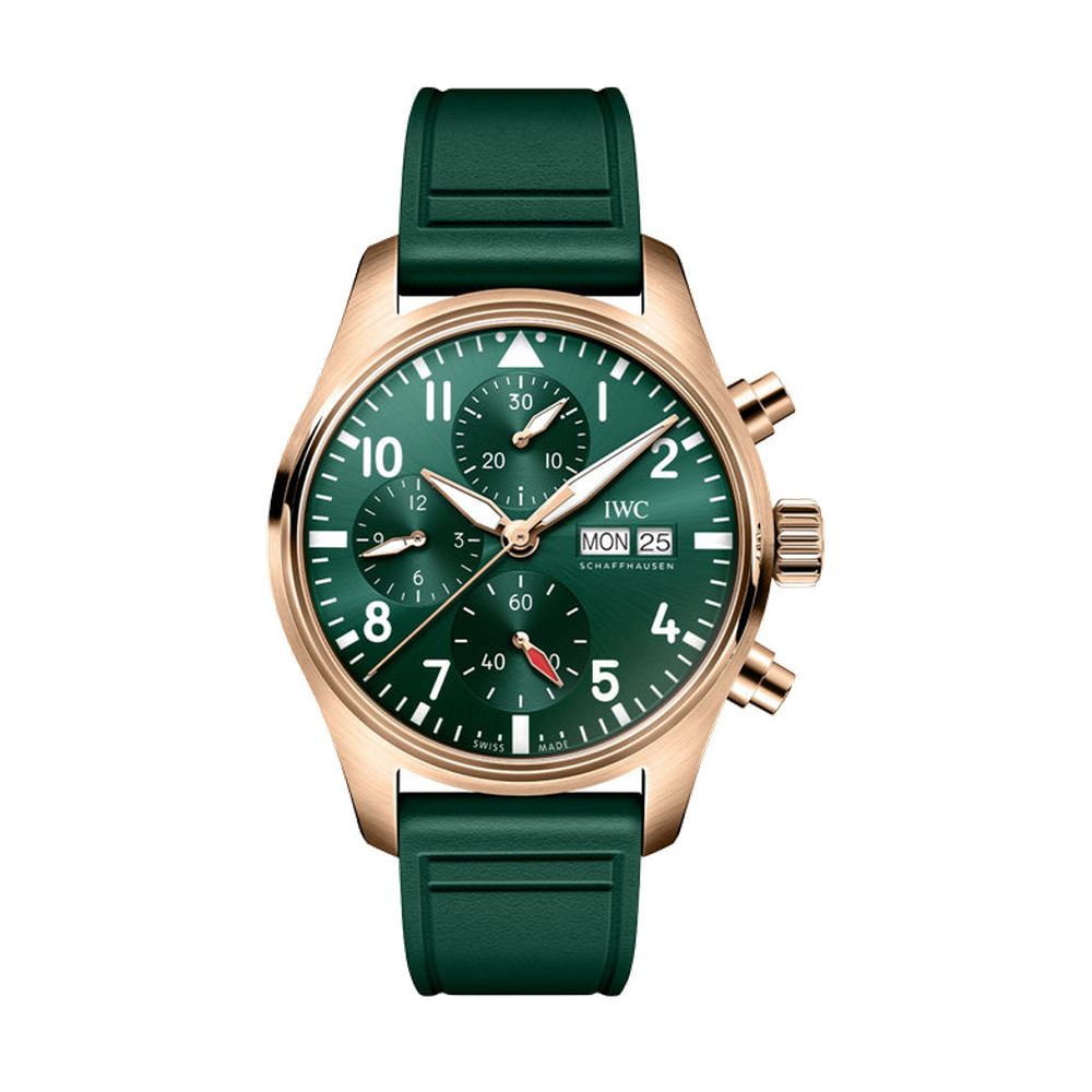 IWC Pilot's Watch Chronograph 41 Green Dial Straps