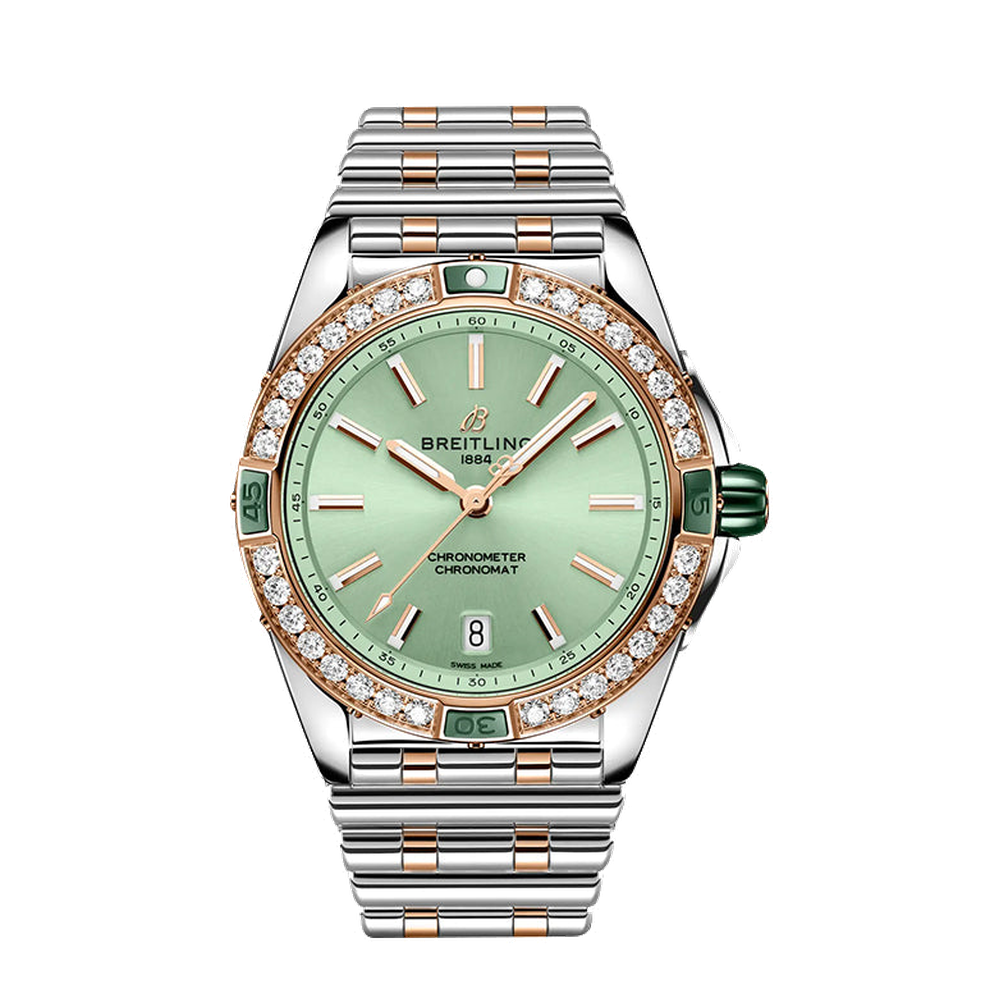 Breitling Super Chronomat Automatic 38 Green Dial Straps