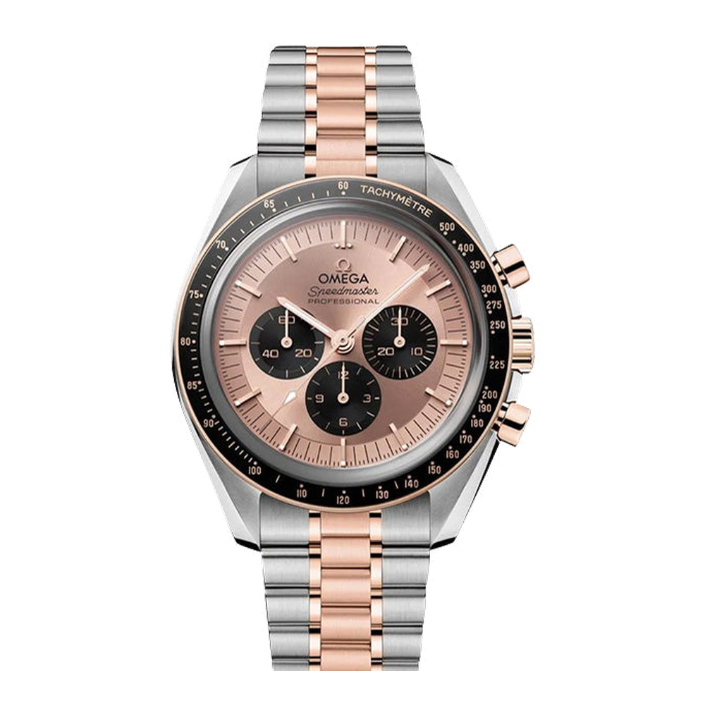Omega Speedmaster Professional Moonwatch 3861 Stainless Steel - Sedna Gold / Pink