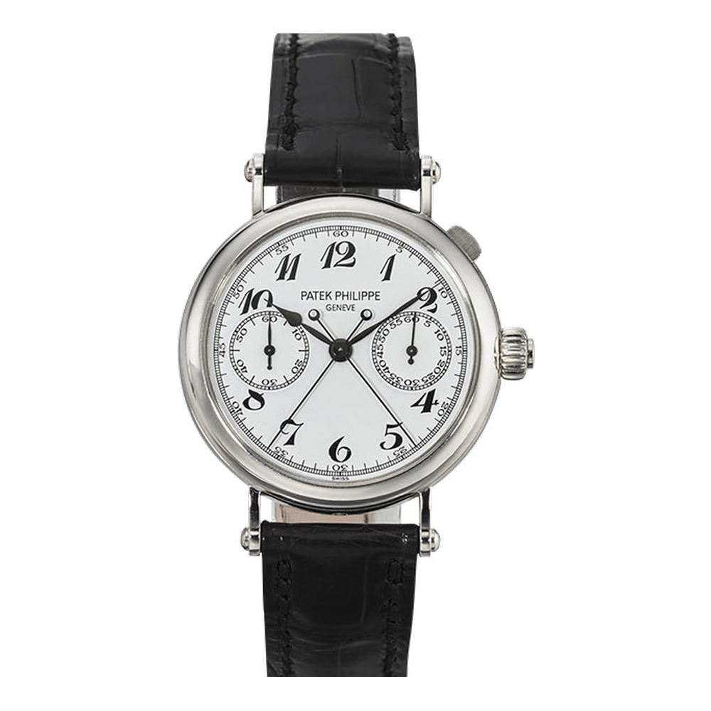 Patek Philippe Split-Seconds Chronograph 5959 Platinum / White White Dial Straps