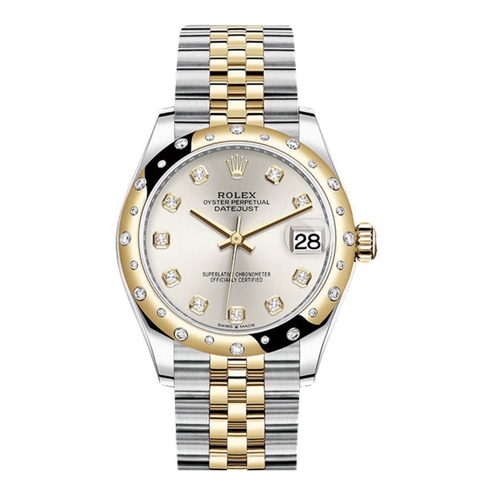 Rolex Datejust 31 Stainless Steel / Yellow Gold / Domed - Diamond / Silver - Diamond / Jubilee
