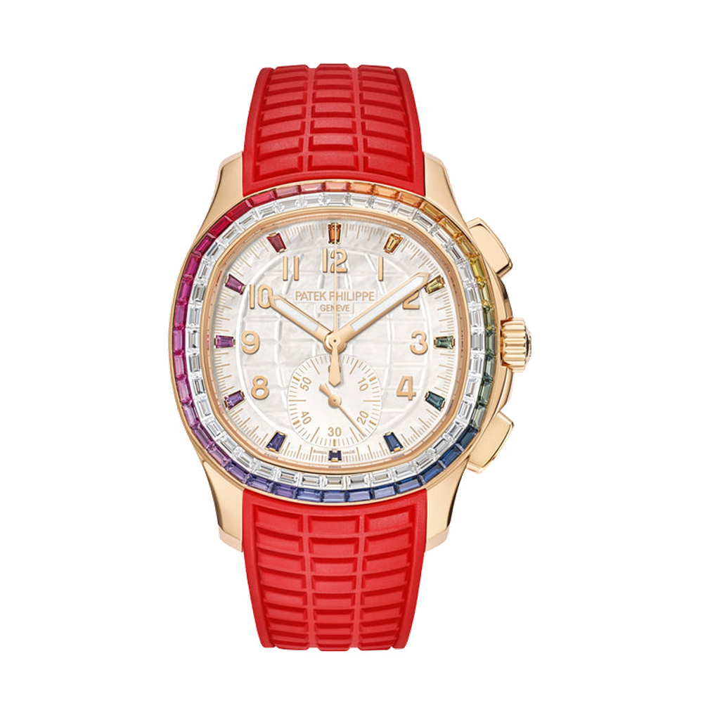 Patek Philippe Aquanaut Luce Rainbow Chronograph White Dial Straps