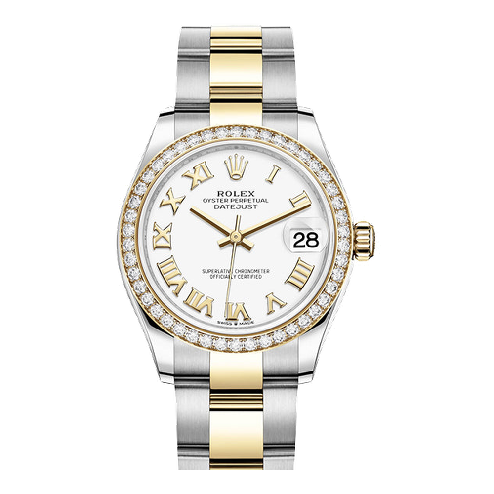 Rolex Datejust 31 Stainless Steel / Yellow Gold / Diamond / White - Roman / Oyster