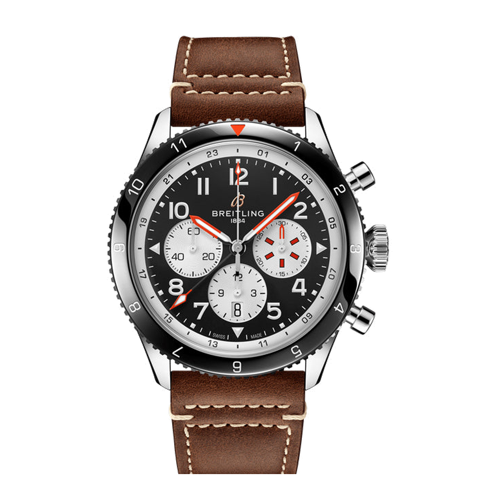 Breitling Super AVI B04 Chronograph GMT 46 Mosquito Black Dial Straps