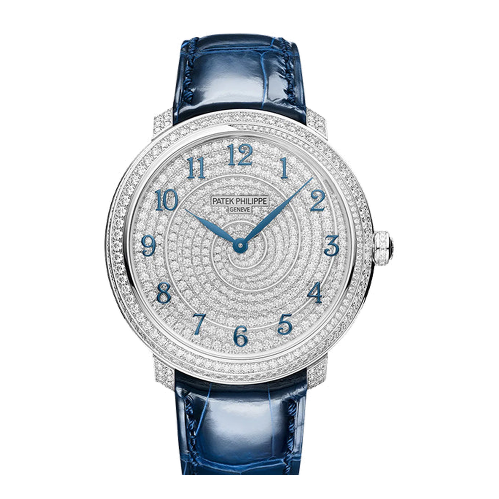 Patek Philippe Calatrava Diamond Ribbon Joaillerie 4978 White Gold / Blue