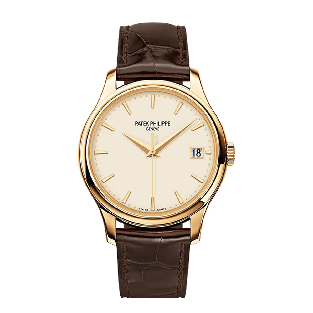 Patek Philippe Calatrava 5227 Yellow Gold/Silver Natural / Cream Dial Straps