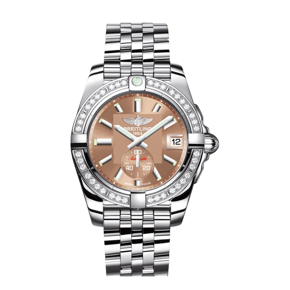 Breitling Automatic Stainless Steel / Diamond / Copperhead Bronze Brown Dial Straps