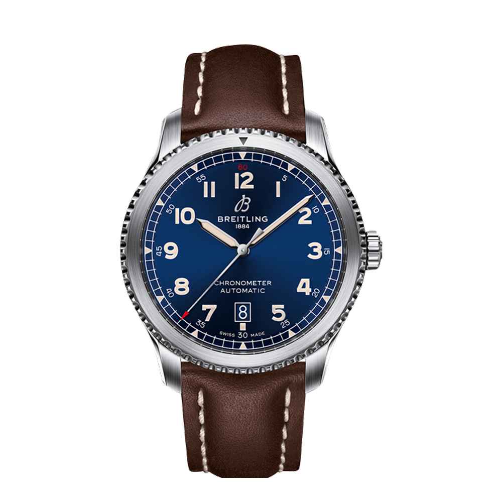 Breitling Automatic 41 Stainless Steel / Blue / Calf / Folding