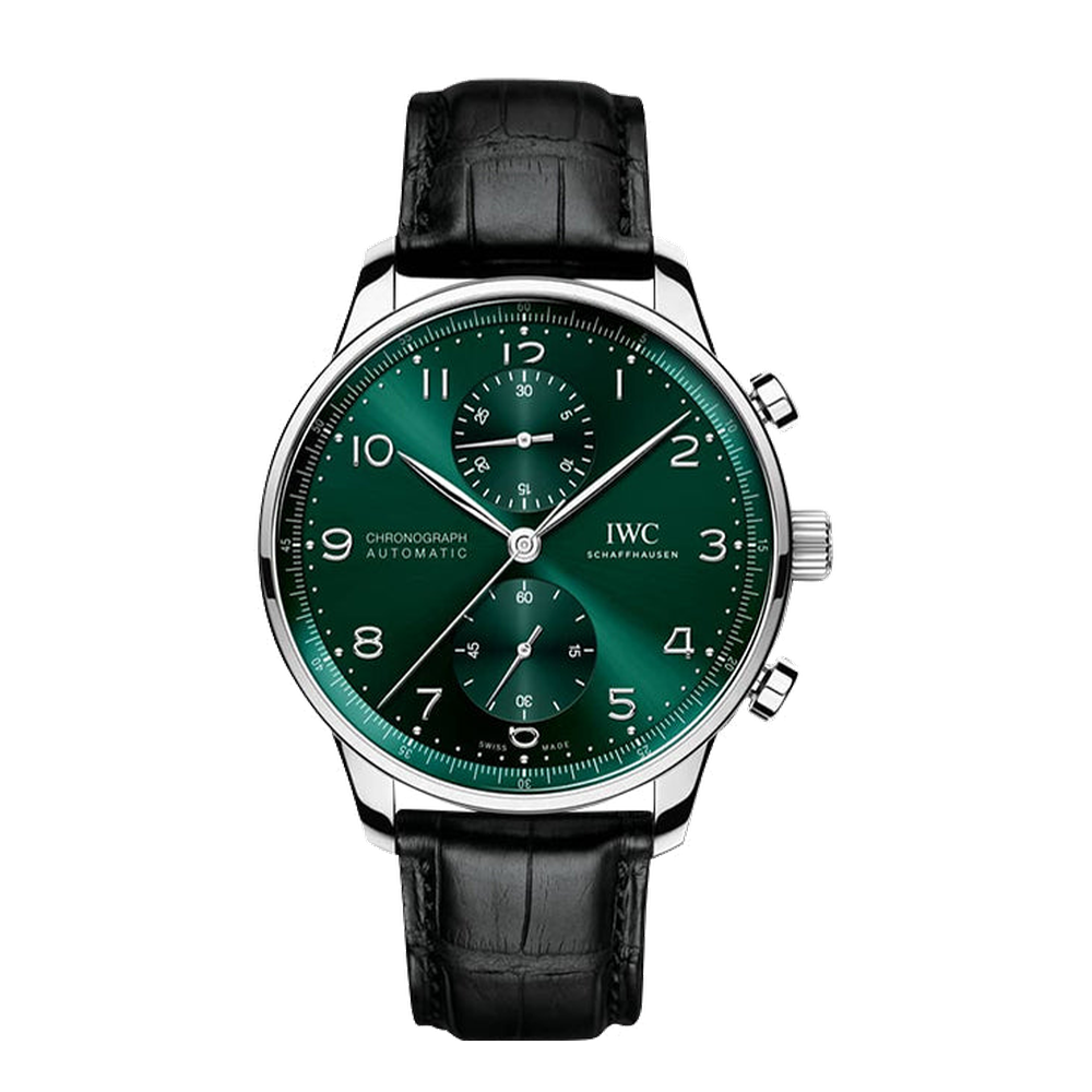 IWC Portugieser Chronograph Stainless Steel / Green