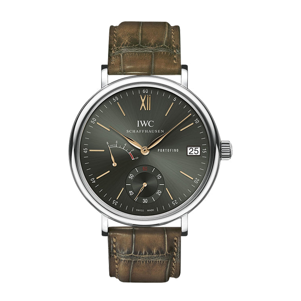 IWC Portofino Hand-Wound Eight Days Stainless Steel / Green / Harrods