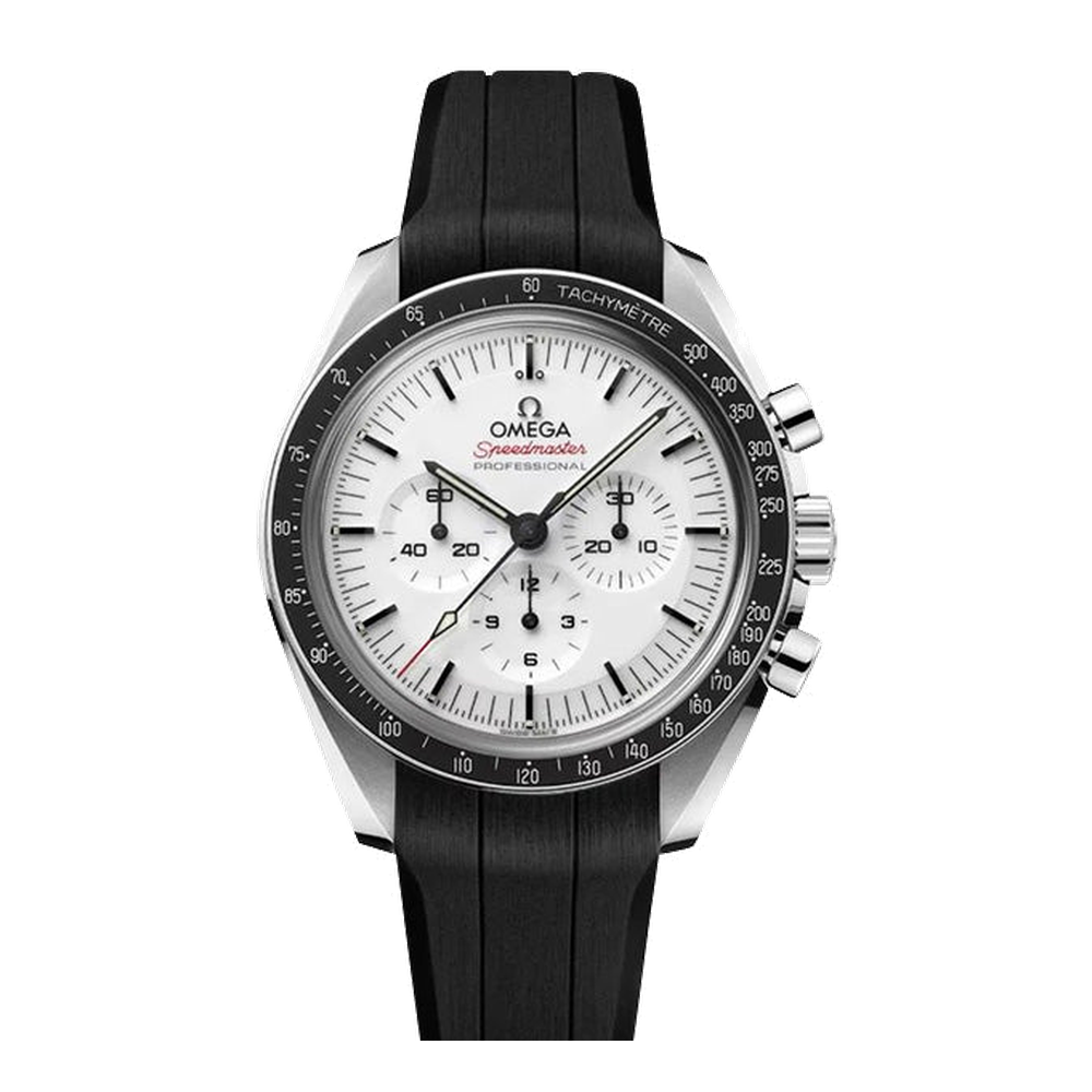 Omega Speedmaster Professional Moonwatch 3861 Stainless Steel / White / Sapphire / Rubber