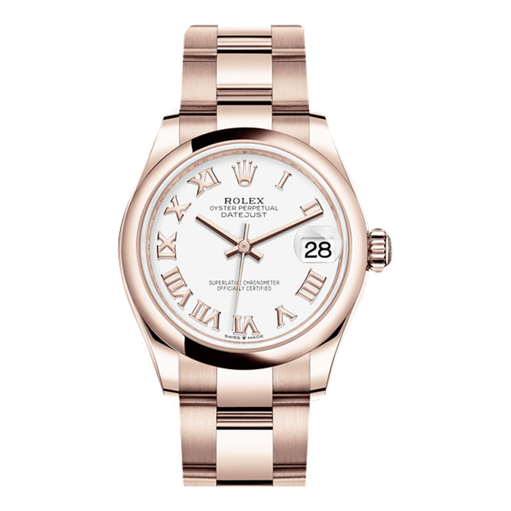 Rolex Datejust 31 Rose Gold / Domed / White - Roman / Oyster
