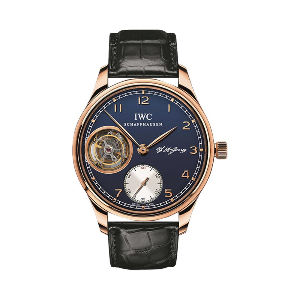 IWC Portugieser Tourbillon Hand-Wound F.A. Jones Rose Gold / Blue