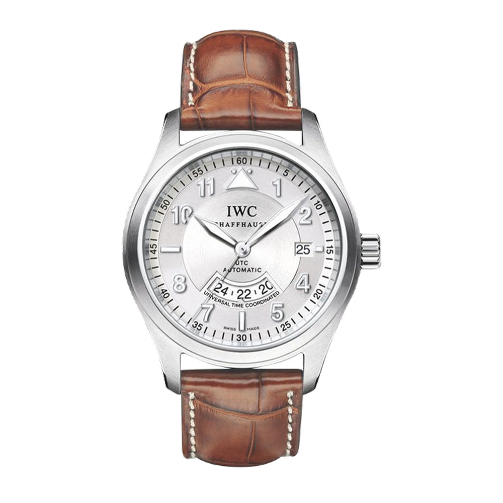 IWC Pilot's Watch Spitfire UTC Stainless Steel / Silver / Strap